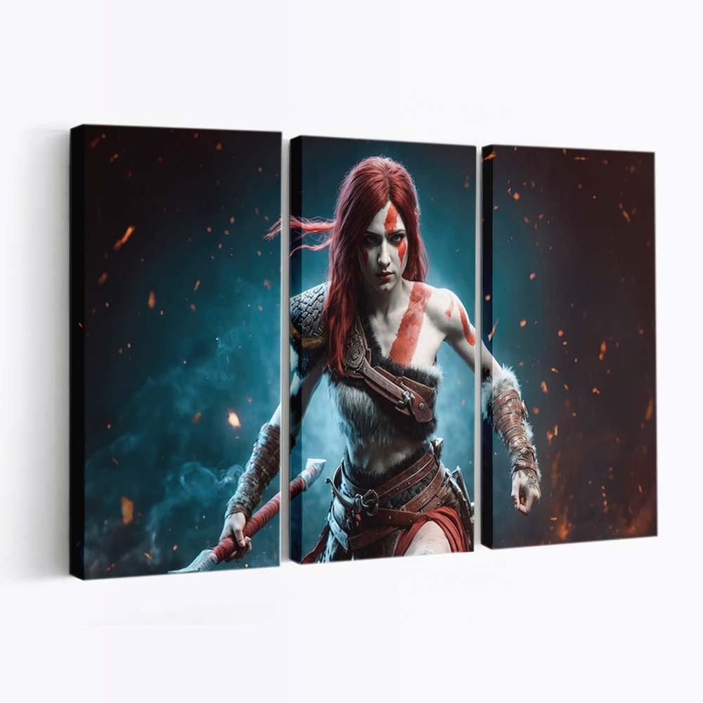 female kratos god of war concept art